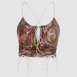 Retro Oil Painting Watercolor Crop Tank Top